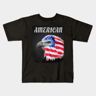 American Flag and Eagle, Flag and Eagle, 4th of July Kids T-Shirt